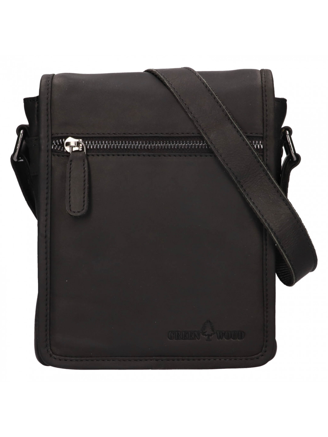 Pánská kožená taška přes rameno Greenwood Felix – černá